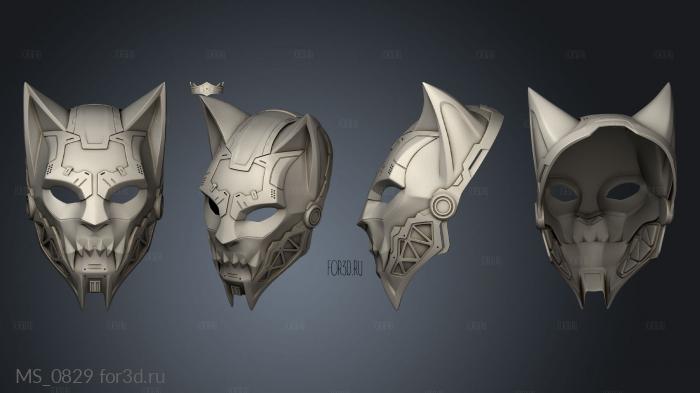 Cybercat cosplay mask Cyber Cat stl model for CNC