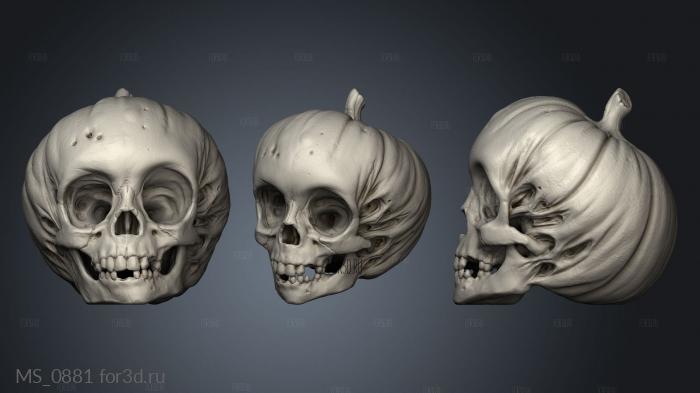 evil pumpkin skulls stl model for CNC