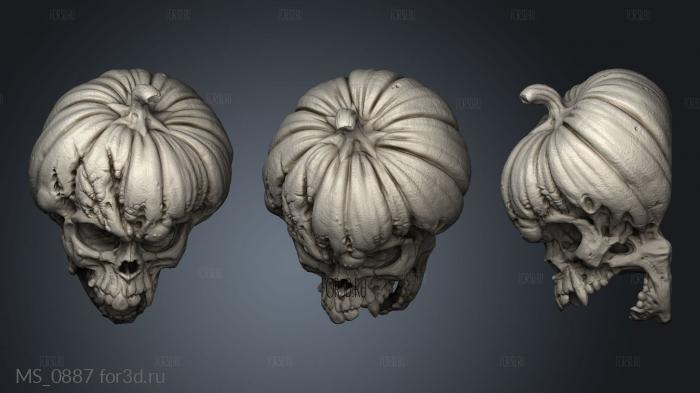 evil pumpkin skulls stl model for CNC