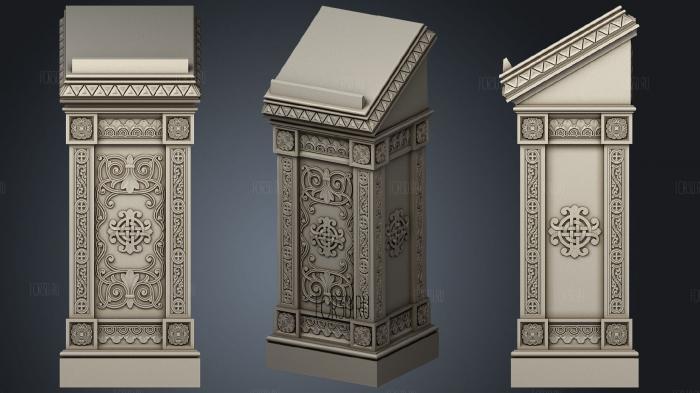 Split lectern 3d stl for CNC