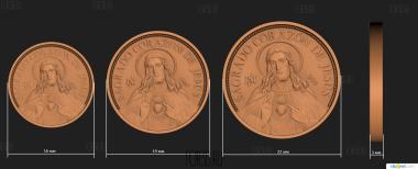 Монетка с изображением Иисуса Христа 3d stl модель для ЧПУ