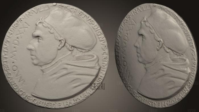 Medal of Martin Luther stl model for CNC