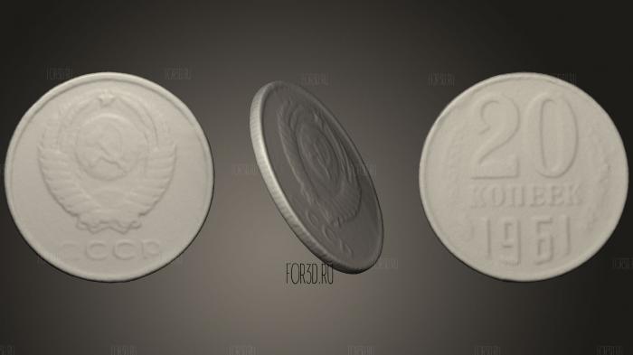 Монета Советского Союза 196120 монета 3d stl модель для ЧПУ