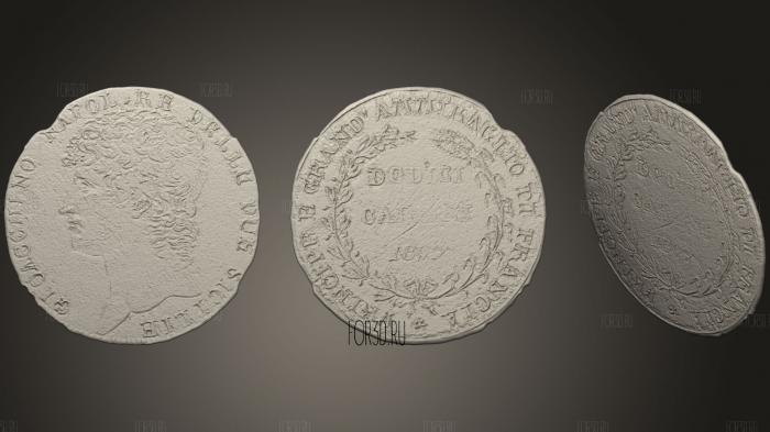 Italian coin of Marshal Napoleon 1809 stl model for CNC
