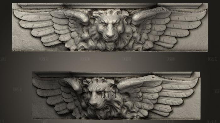 Winged Lion Architectural Detail stl model for CNC