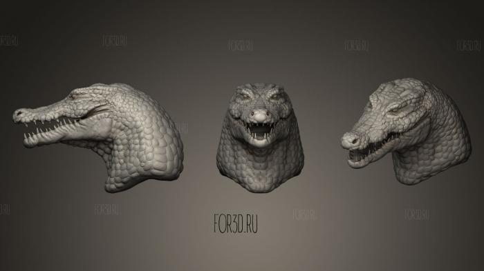 Crocodile Humanoid Head