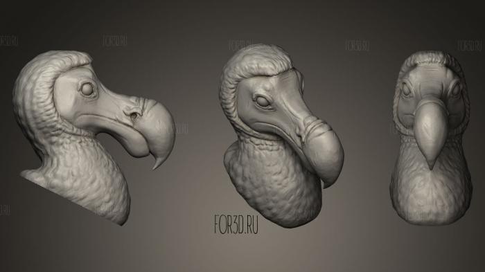 Скульптура Головы птицы Додо 3d stl модель для ЧПУ
