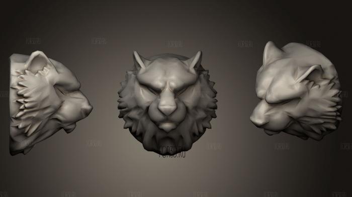 Low Poly Tiger Bust for 3D Print 3d stl модель для ЧПУ