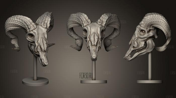 Printready goat skull stl model for CNC