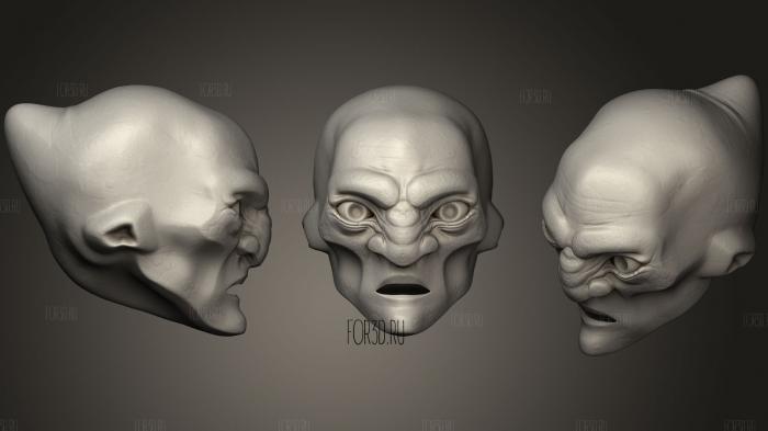 Ghost Face Highpoly Printable stl model for CNC