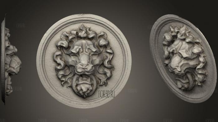 Lion Head Wall Hanger stl model for CNC