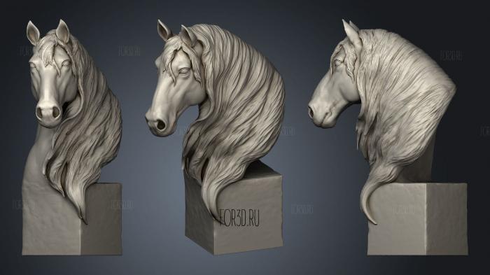 Horse Bust stl model for CNC