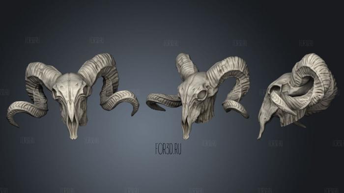 Keoghradan Skull Druid with Wolves stl model for CNC
