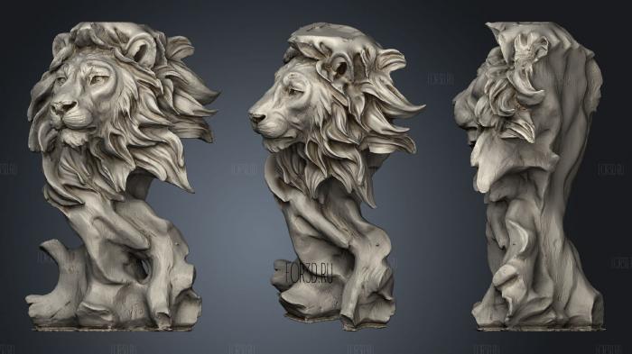 Lion head african stl model for CNC