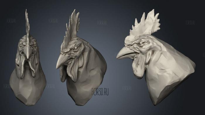 Rooster Cockerel 2 stl model for CNC