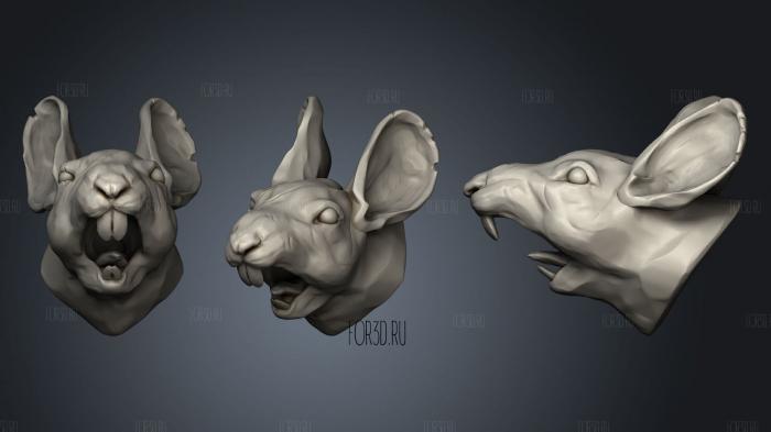 Screaming Rat stl model for CNC