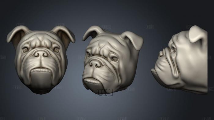 Bulldog stl model for CNC