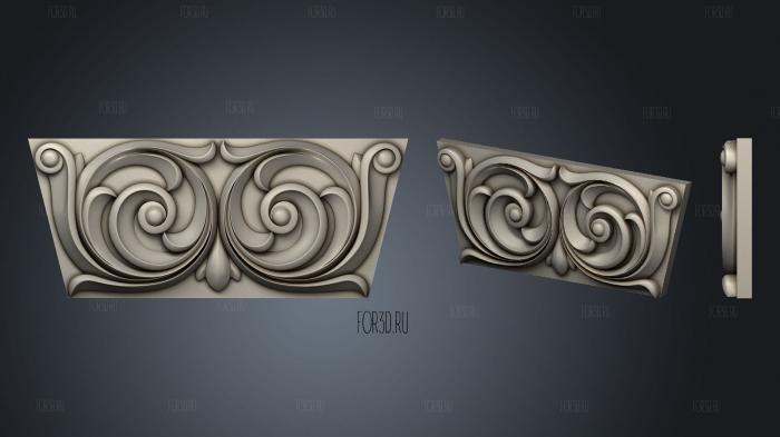 Капитель с подложкой 3d stl модель для ЧПУ