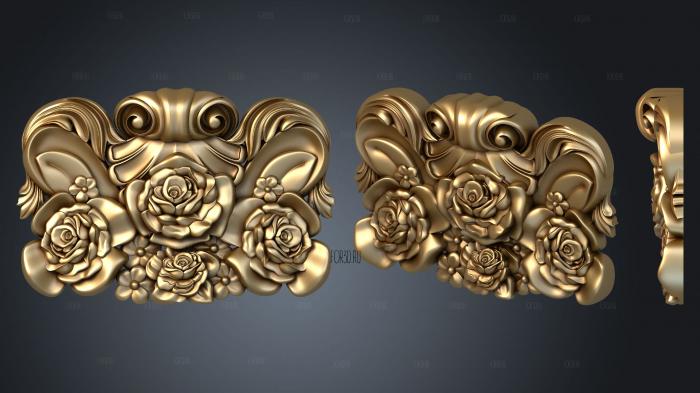 Overlay with roses version1 3d stl for CNC