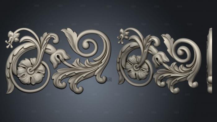 Decor with a flower 3d stl for CNC