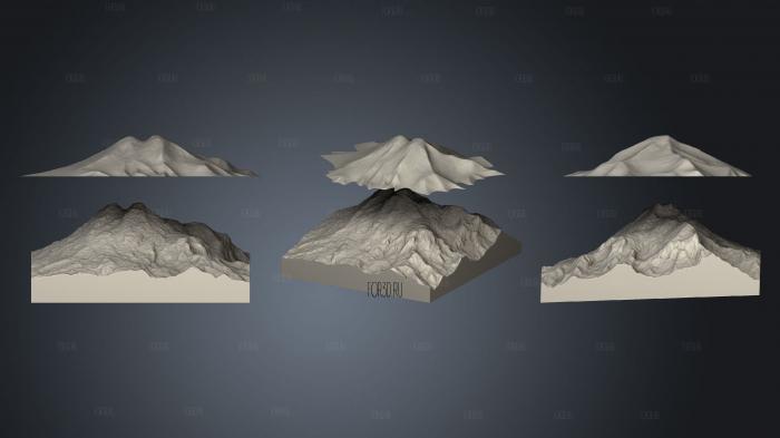 Рельеф горы Эльбрус 3d stl модель для ЧПУ