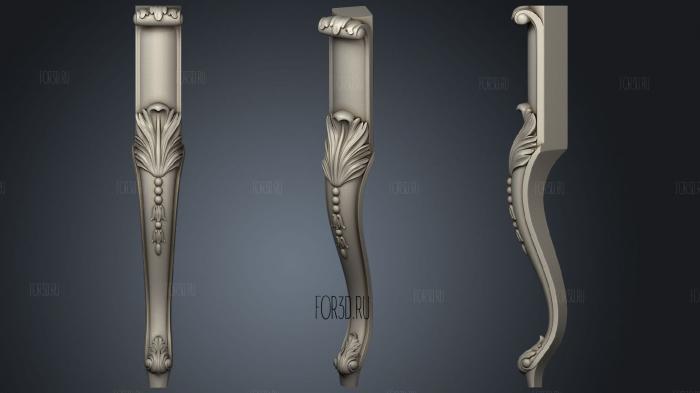 The leg is carved 3d stl for CNC