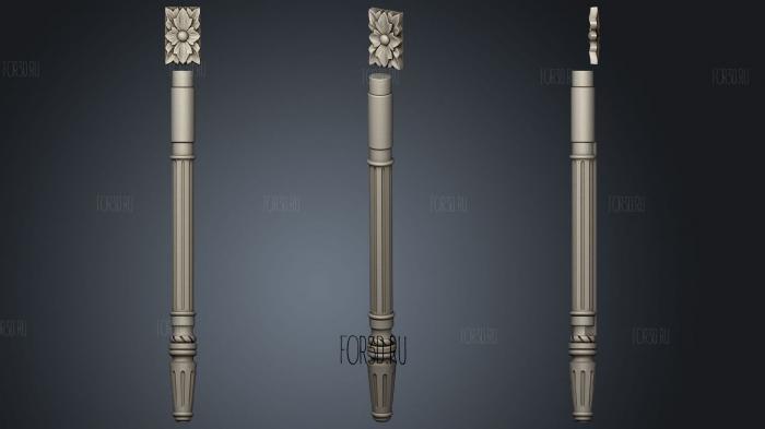 Table leg 3d stl for CNC