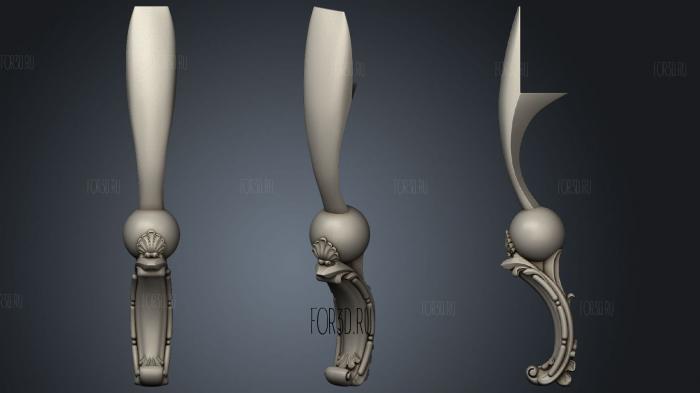 Table leg with a ball in the center 3d stl for CNC