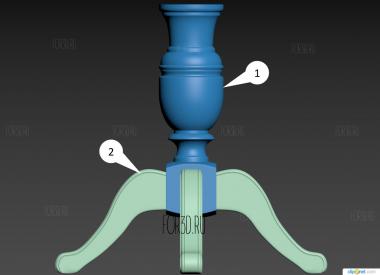 Ножка обеденного стола 3d stl модель для ЧПУ