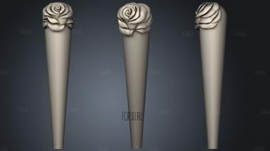Shaped leg with rose stl model for CNC