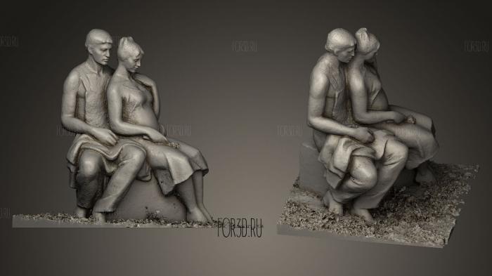 Скульптура супружеской пары 3d stl модель для ЧПУ