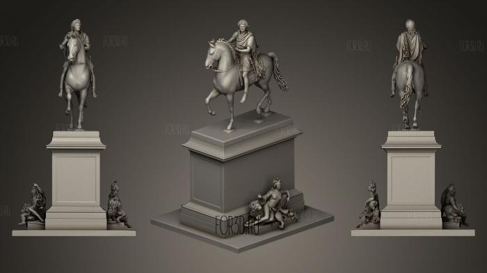 Equestrian statue of Louis XIV Lyon France 3d stl модель для ЧПУ