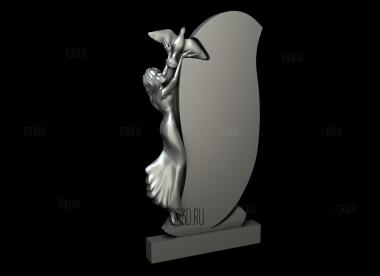 Памятник девушка с голубем 3d stl модель для ЧПУ
