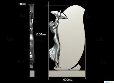 Памятник девушка с голубем 3d stl модель для ЧПУ