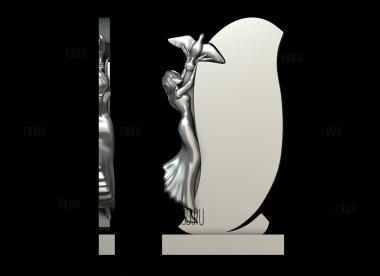 Памятник девушка с голубем 3d stl модель для ЧПУ