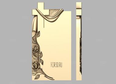 Памятник с розами и крестом 3d stl модель для ЧПУ
