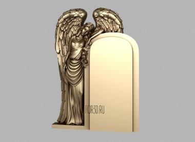 Памятник со стоящим ангелом 3d stl модель для ЧПУ