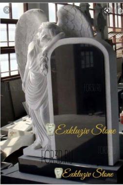 Памятник со стоящим ангелом 3d stl модель для ЧПУ