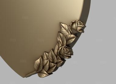 Роза на памятнике 3d stl модель для ЧПУ