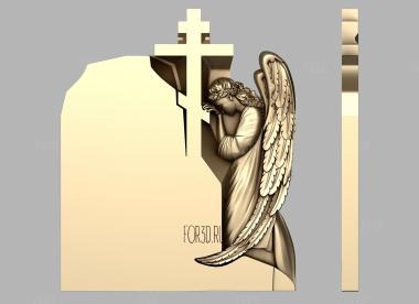 Скорбящий ангел с крестом 3d stl модель для ЧПУ