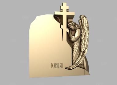 Скорбящий ангел с крестом 3d stl модель для ЧПУ