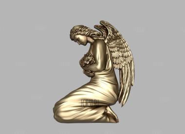 Скорбящий ангел 3d stl модель для ЧПУ