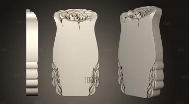 Стелла с барельефом бутона розы з65 3d stl модель для ЧПУ