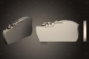 Горизонтальный памятник с розами 3d stl модель для ЧПУ