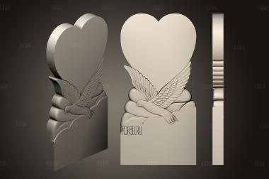 Памятник с голубем и сердцем 3d stl модель для ЧПУ