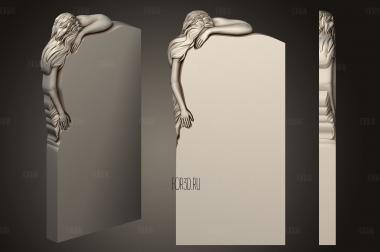 Памятник с девушкой 3d stl модель для ЧПУ