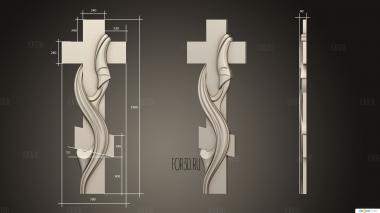 Крест с плащаницей 3d stl модель для ЧПУ