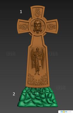 Крест со Святым 3d stl модель для ЧПУ