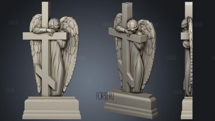 Monument with a weeping angel 3d stl модель для ЧПУ
