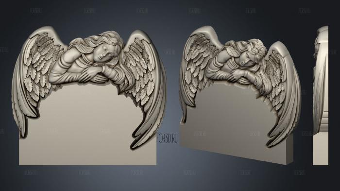 Памятник ангел обнимающий крыльями стеллу 3d stl модель для ЧПУ